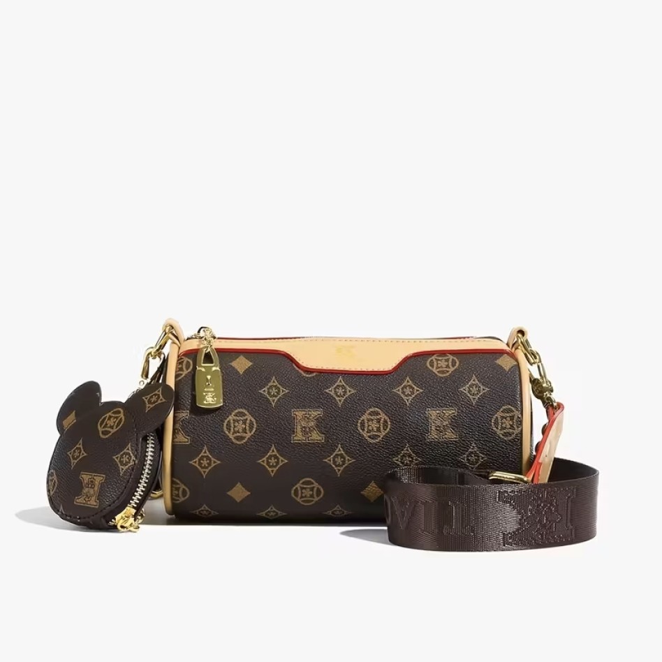 PVC人工皮革製ボストンピロー型レディースバッグ